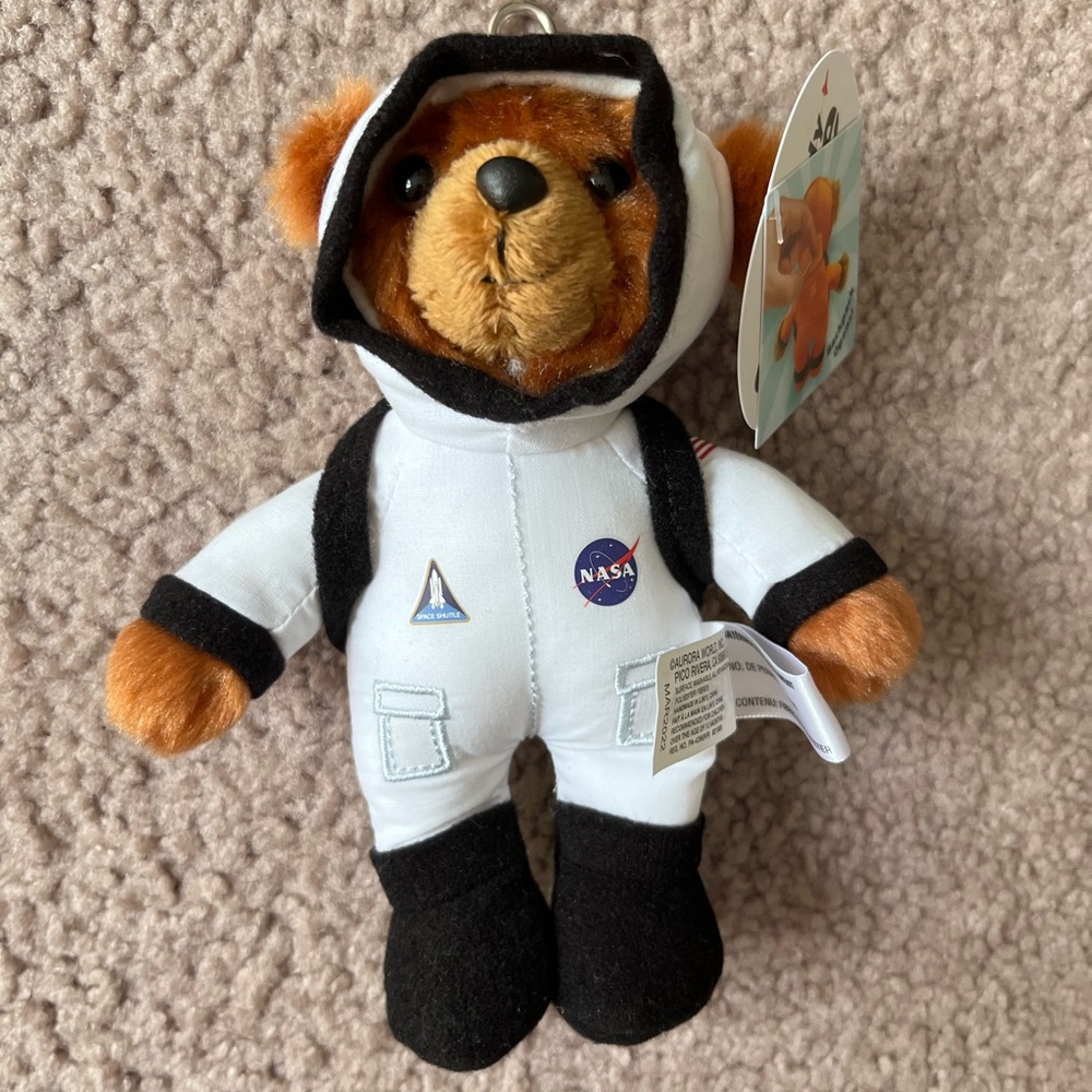 NASA White Space Bear Keychain